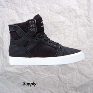 SUPRA WOMENS SKYTOP BLACK/WHITE/LT GREY