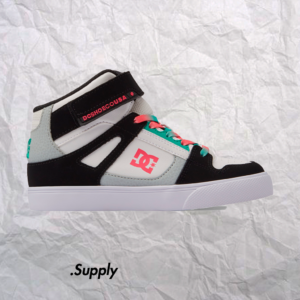 DC SHOES PURE HIGH-TOP EV (PREESCOLAR) BLACK/BLUE/PINK
