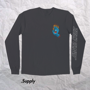 SANTA CRUZ PACE RITUAL HAND L/S T-SHIRT CHARCOAL