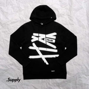 FALLEN WRAPPED HOODIE	BLACK / WHITE