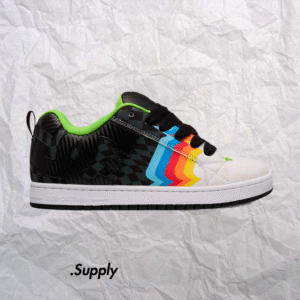 DC SHOES  43I COURT GRAFFIK	BLACK/WHITE/MULTI
