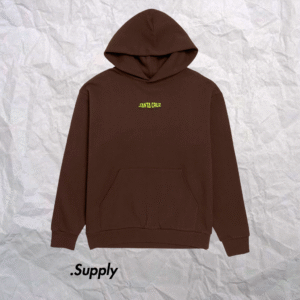 SANTA CRUZ  MALBA CRASH DOT HOODED HEAVYWEIGHT SWEATSHIRT  BROWN