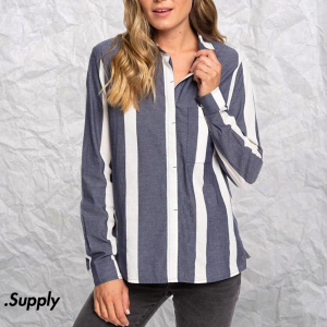 ROXY	MESS IS MINE STRIPE	GREY/WHITE