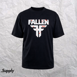 FALLEN INSIGNIA TEE BLACK WHITE SPLATTER